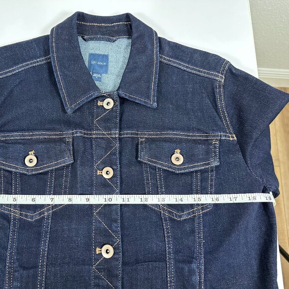 J.Jill Clasic Denim Jacket Light weight Size S Dark Blue - Picture 5 of 6